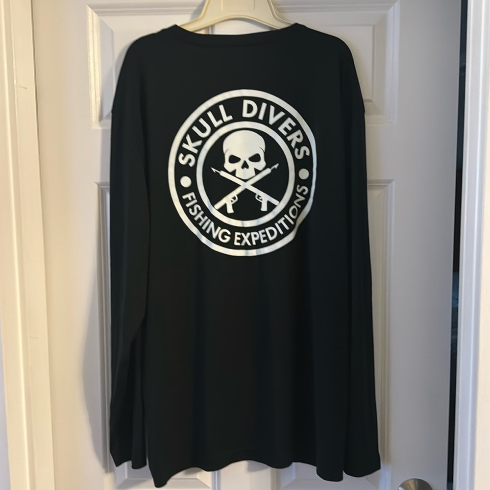 Sport-Tex black with white logo long sleeve performance tee.